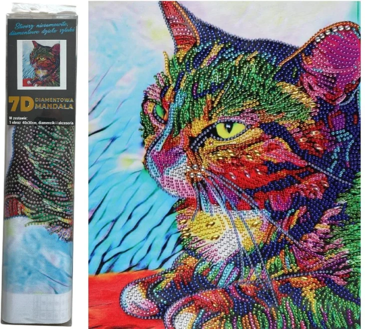 Diamantové maľovanie Norimpex 40x30 cm Oddychujúca mačka 7D