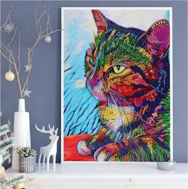 Diamantové maľovanie Norimpex 40x30 cm Oddychujúca mačka 7D