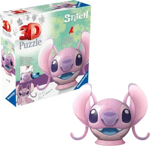 3D puzzle Ravensburger Puzzleball Stitch: Angel s ušami 77 dielikov