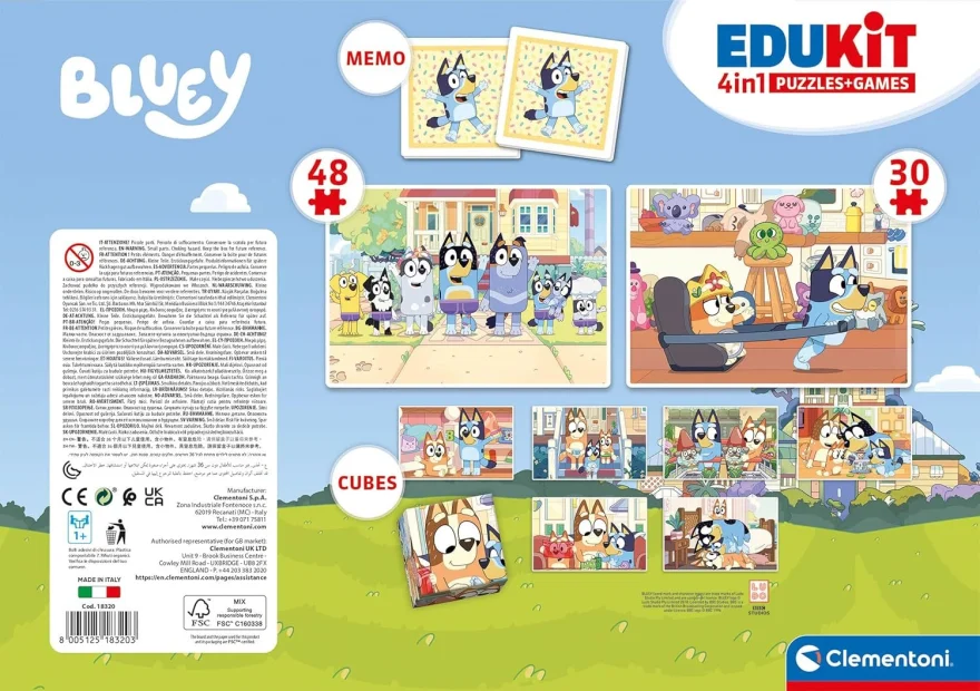 Sada Clementoni Edukit 4v1 Bluey - puzzle a hry