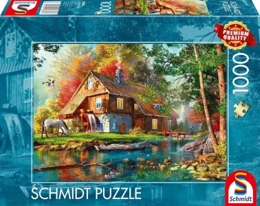 Puzzle Schmidt 1000 dielikov Vodný mlyn na jeseň