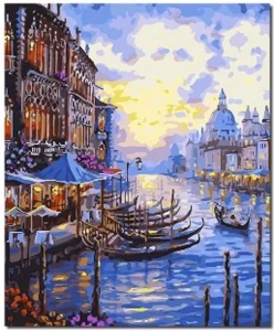 Diamantové maľovanie Norimpex 40x30 cm Gondoly v Benátkach
