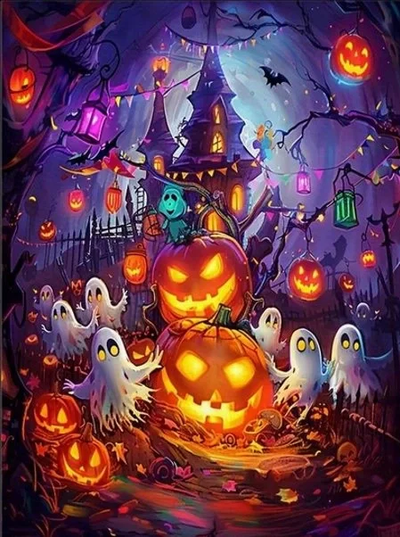 Diamantové maľovanie Norimpex 40x30 cm Veselý Halloween