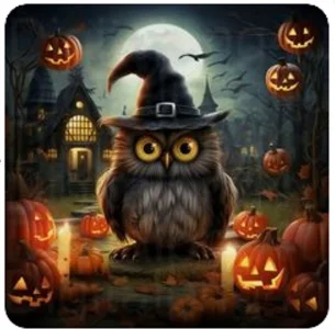 Diamantové maľovanie Norimpex 40x30 cm Halloweenska sova
