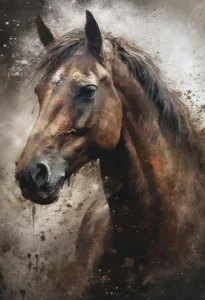 Diamantové malování Norimpex 40x30 cm Portrét koně v blátě