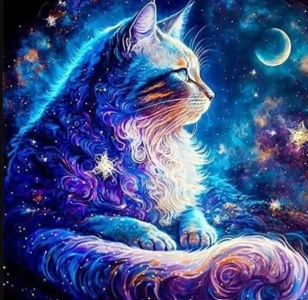 Diamantové malování Norimpex 40x30 cm Kočka ve vesmíru