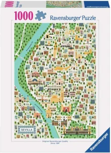 Puzzle Ravensburger 1000 dílků Sevilla na mapě
