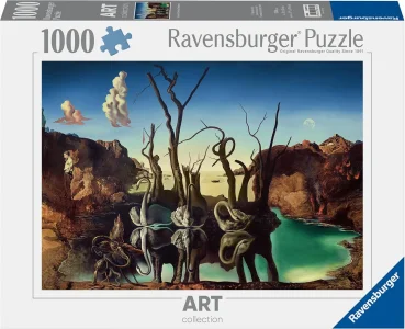 Puzzle Ravensburger 1000 dielikov Art Collection: S.Dalí - Labute odrážajúce slony