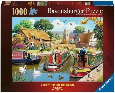 Puzzle Ravensburger 1000 dielikov Rušný deň na kanáli