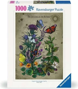 Puzzle Ravensburger 1000 dílků Životní cyklus motýla