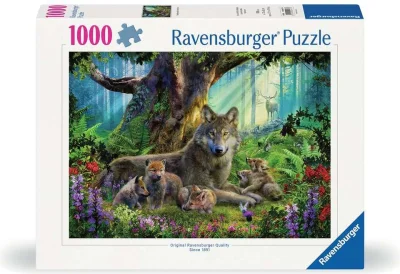 Puzzle Ravensburger 1000 dílků Vlci v lese