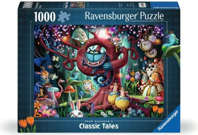 Puzzle Ravensburger 1000 dílků Skoro každý je šílený (Alenka v říši divů)