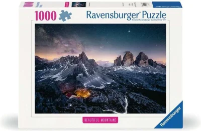 Puzzle Ravensburger 1000 dílků Nádherné hory: Tre Cime di Lavaredo (Tři věže), Dolomity