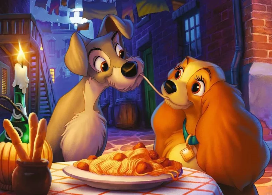 Puzzle Ravensburger 1000 dielikov Disney: Lady a Tramp