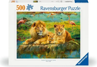 Puzzle Ravensburger 500 dílků Lví rodina