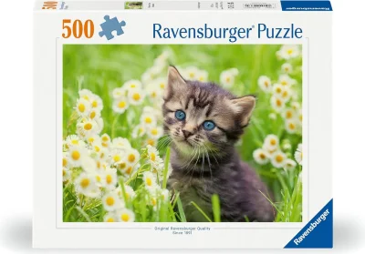 Puzzle Ravensburger 500 dílků Kotě na zahradě