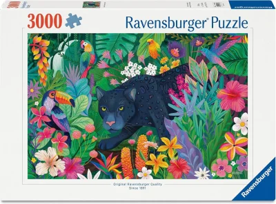 Puzzle Ravensburger 3000 dílků Panter v rozkvetlé džungli