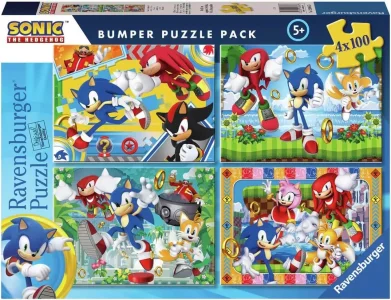 Sada puzzle Ravensburger 4x100 dielikov Ježko Sonic 4v1