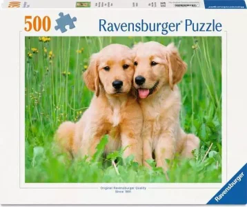 Puzzle Ravensburger 500 dílků Štěňata zlatých retrívrů
