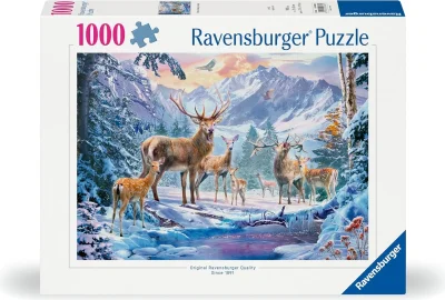 Puzzle Ravensburger 1000 dílků Jeleni v zimě
