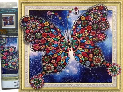 Diamantové maľovanie Norimpex 40x30 cm Motýľ v ráme 7D