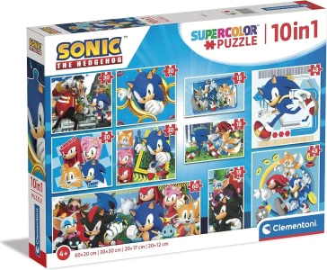 Puzzle pro děti Clementoni sada 10v1 Ježek Sonic