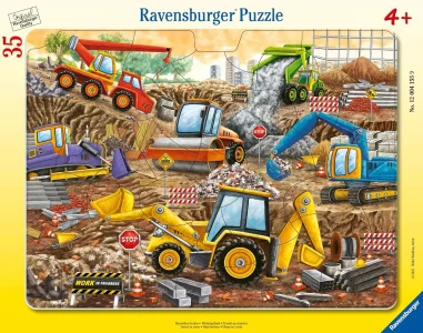 Doskové puzzle Ravensburger 35 dielikov Práca na stavenisku