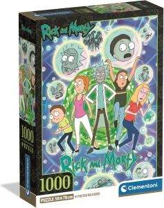 Puzzle Clementoni 1000 dílků Rick a Morty: Rodinná multidimenze