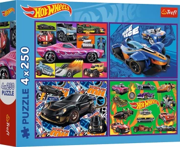 Puzzle Trefl 4x250 dielikov Hot Wheels 4v1