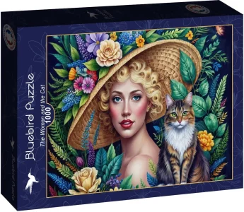 Puzzle BLUEBIRD 1000 dílků Žena s kočkou