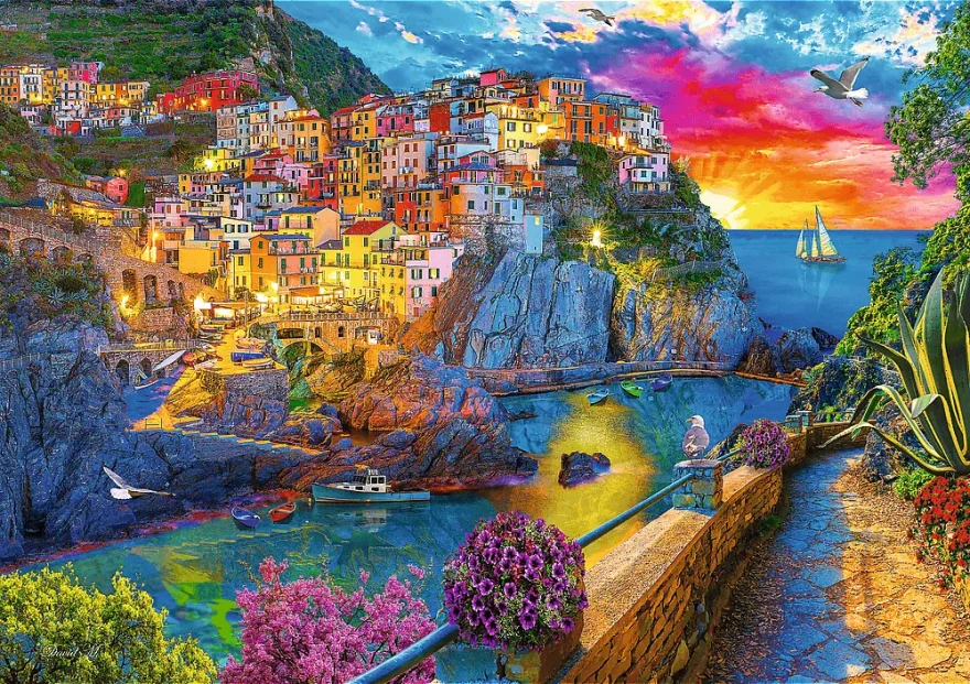 Puzzle Trefl 1000 dielikov Večerná prechádzka po Cinque Terre