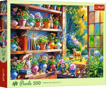 Puzzle Trefl 500 dílků Jarní ráno v prosluněné zahradě