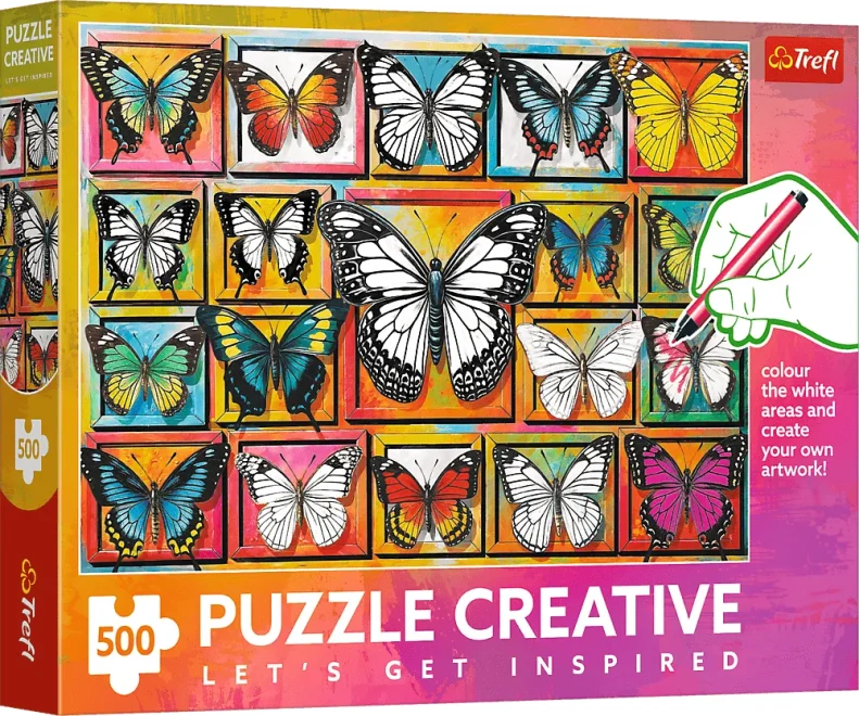 Puzzle Creative Trefl 500 dielikov Motýlia kolekcia