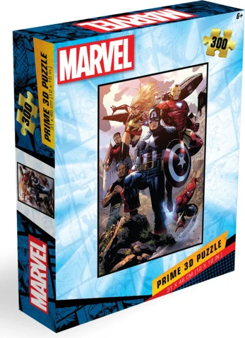 Puzzle s 3D efektom Prime 3D 300 dielikov Marvel Avengers