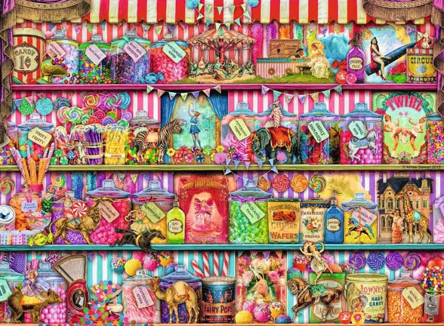 Puzzle Ravensburger 500 dielikov Obchod s cukrovinkami