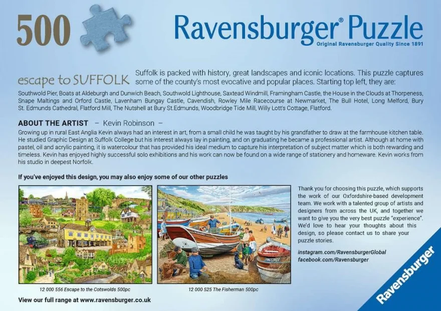 Puzzle Ravensburger 500 dielikov Útek do Suffolku