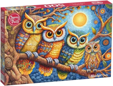 Puzzle Cherry Pazzi 500 dielikov Sovy v mesačnom svite