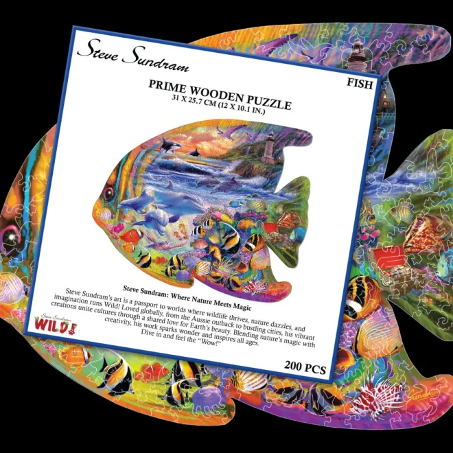 Drevené puzzle Prime3D 200 dielikov Rybka
