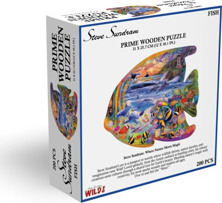 Drevené puzzle Prime3D 200 dielikov Rybka