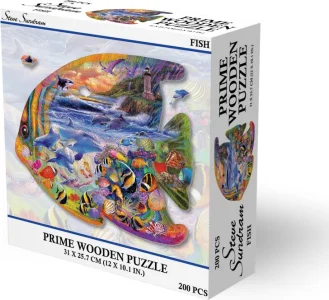 Drevené puzzle Prime3D 200 dielikov Rybka