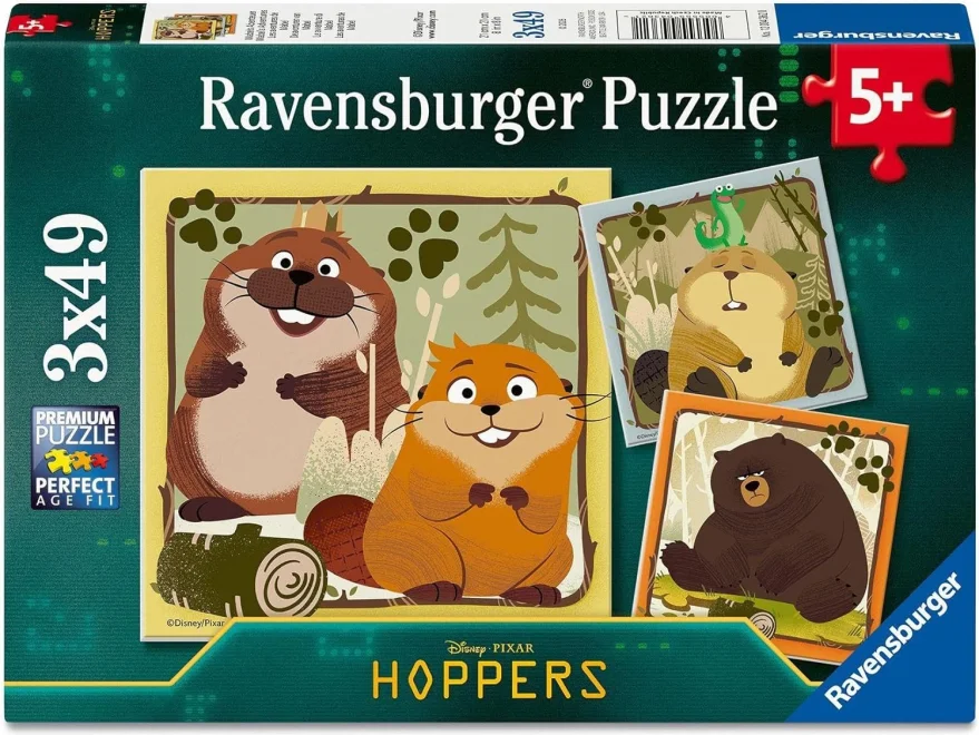 Detské puzzle Ravensburger 3x49 dielikov Na skok do divočiny