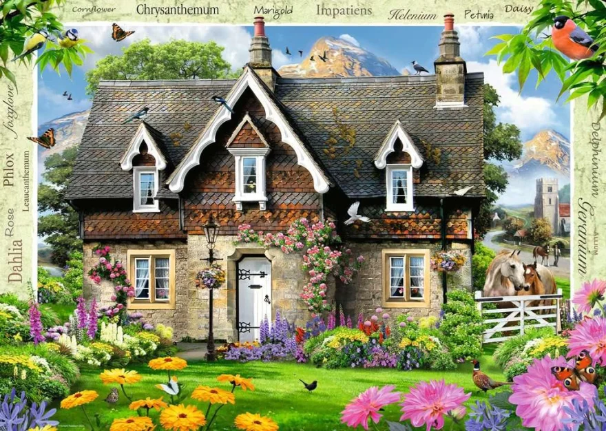 Puzzle Ravensburger 1000 dielikov Chalupa na úpätí hôr