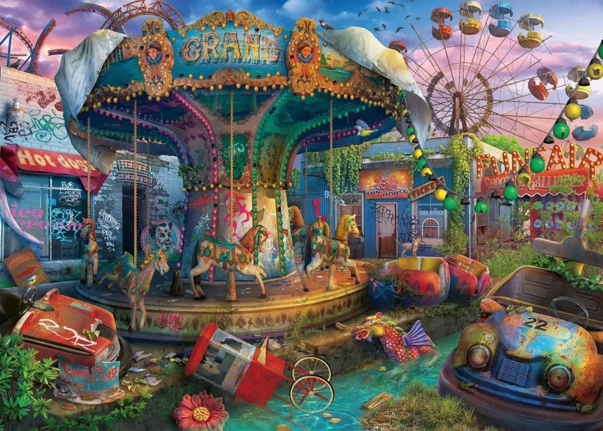 Puzzle Ravensburger 1000 dielikov Abandoned: Potemnelý cirkus