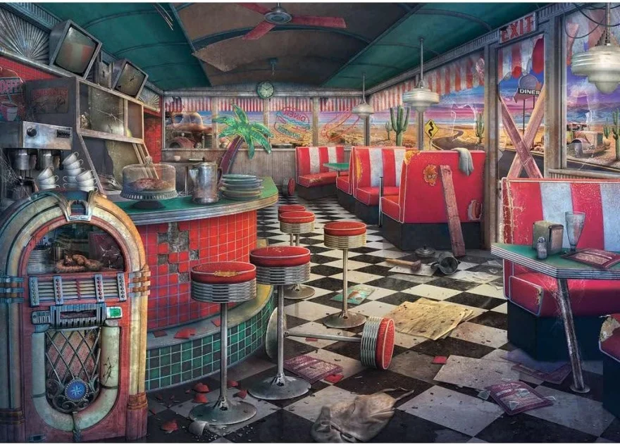 Puzzle Ravensburger 1000 dielikov Abandoned: Schátraná reštaurácia