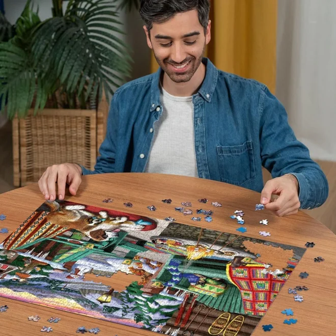 Puzzle Ravensburger 1000 dielikov Po celom dni na snehu