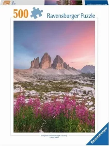 Puzzle Ravensburger 500 dielikov Tri veže Lavareda, Dolomity