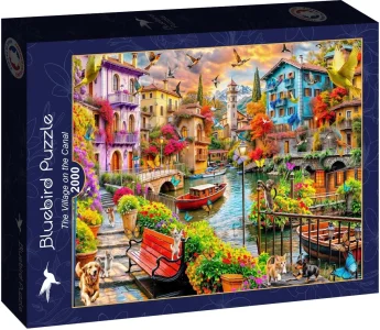 Puzzle Bluebird 2000 dielikov Dedina na kanáli