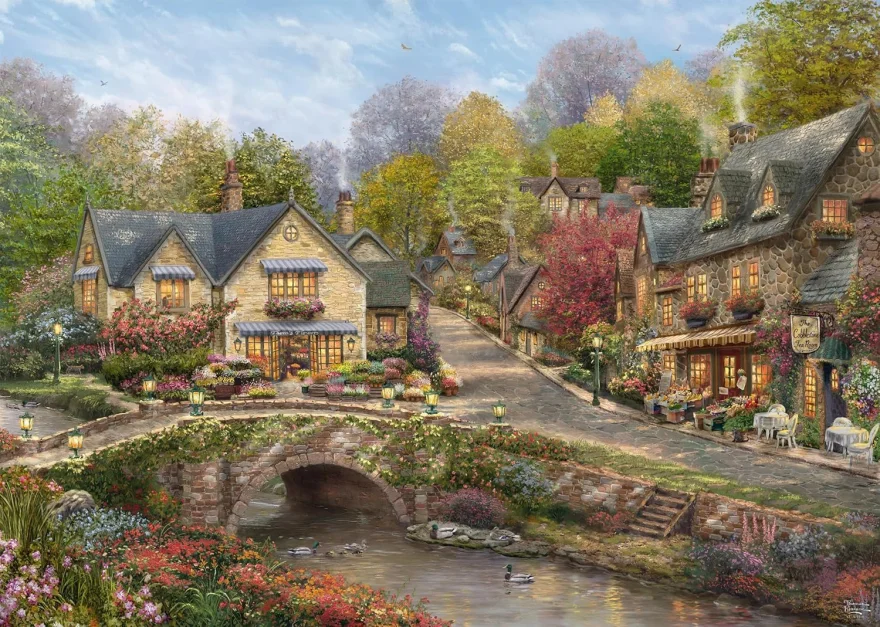 Puzzle Schmidt 2000 dielikov Leto v dláždenej dedinke