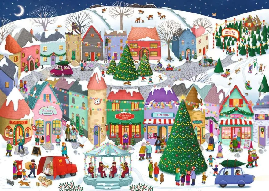 Puzzle Ravensburger 1000 dielikov Vianočné mesto