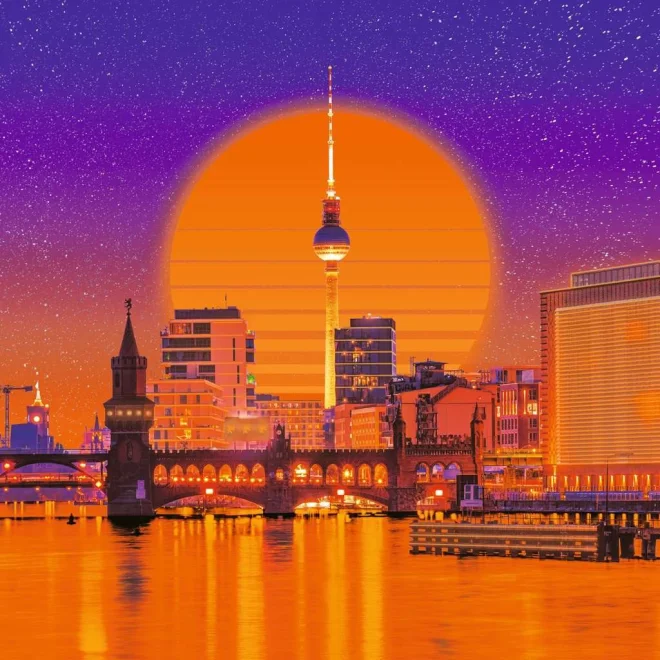 Štvorcové puzzle Ravensburger 500 dielikov Neón: Berlín